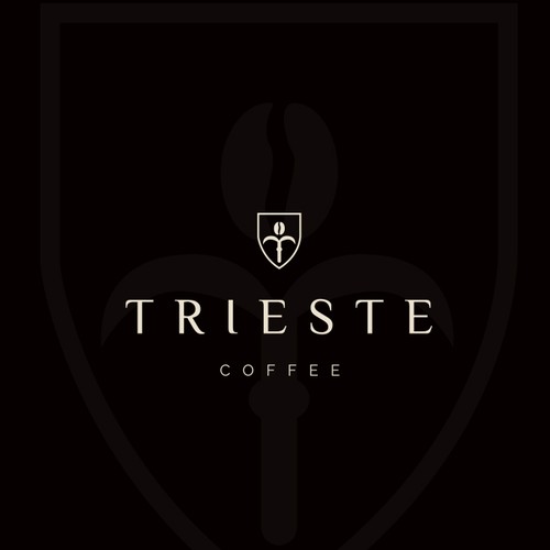 Coffee bean logo with the title 'Coffee shop logo design'