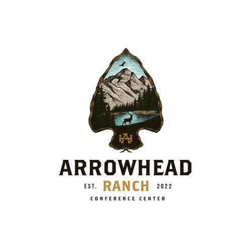 Traditional design with the title 'Vintage Logo Design for Arrowhead Ranch'
