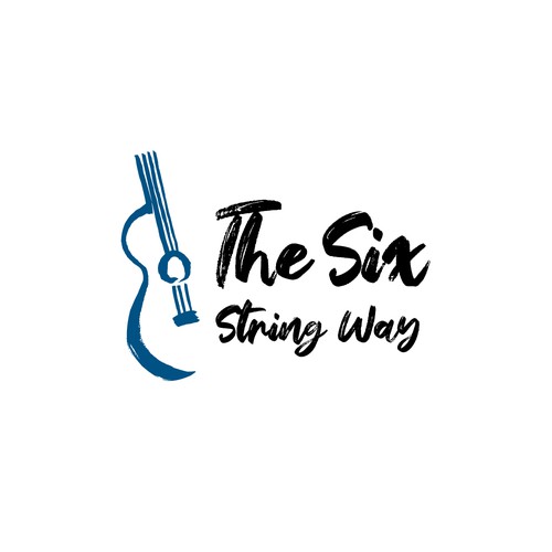 Brush lettering design with the title 'Zen style logo for guitar lesson site'