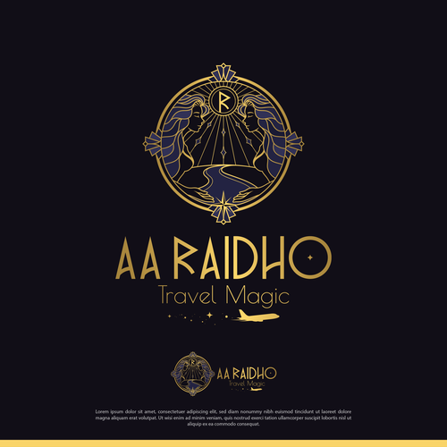 Travel agency brand with the title 'Art Deco Style Travel Agency Logo Design'