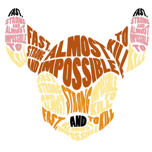Logo illustration with the title 'Bambi - typographic logo'
