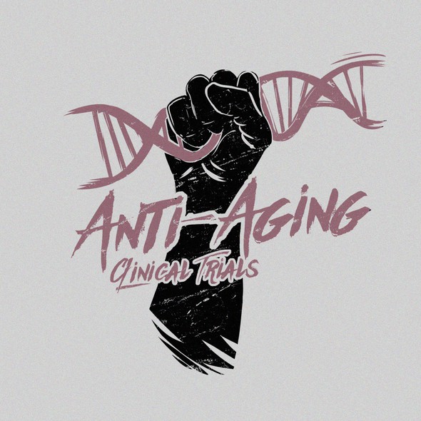 Hand t-shirt with the title 'Anti-Aging Clinical Trials'
