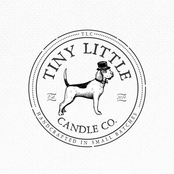 Dog brand with the title 'Tyny Little Candle Co.'