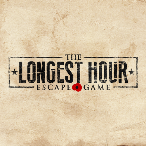 Army design with the title 'Logo design for The Longest Hour: Escape Game'