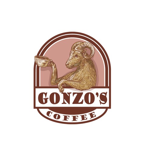Ram logo with the title 'Gonzo's Coffee'