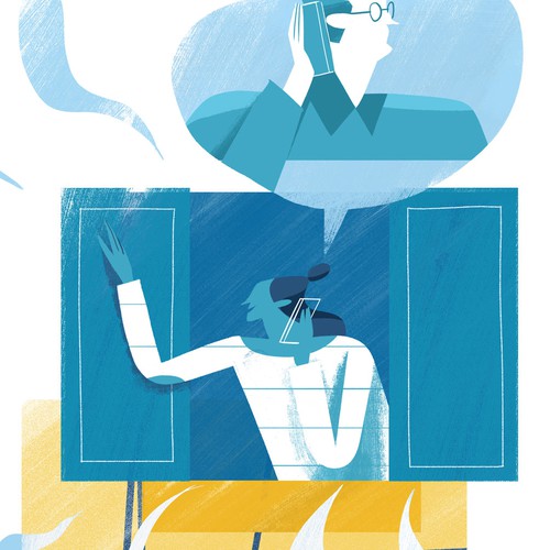 Animated illustration with the title 'the serene corner'