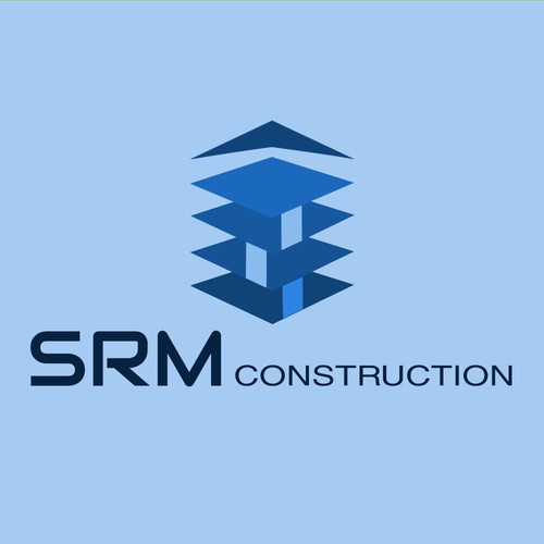 Pastel blue logo with the title 'Construction company logo'