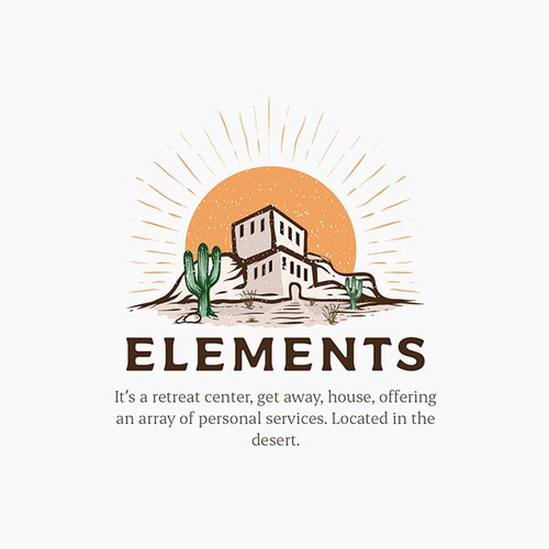 Desert logo with the title 'Available for sale, just click the orange button on my profile'