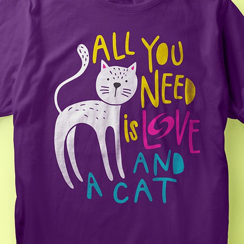 Cat t-shirt with the title 'AllYouNeed'