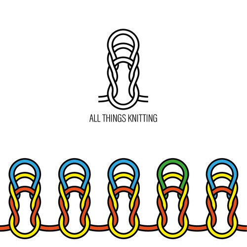 Knitting design with the title 'Logodesign for a Knitting Online Store'