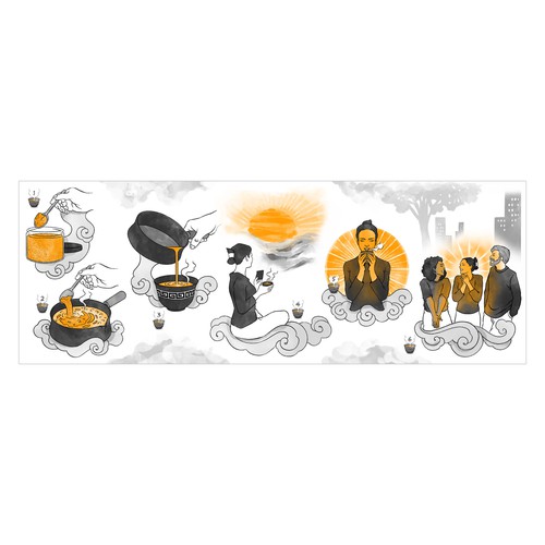 Coffee shop artwork with the title 'Tigerstyle Coffee'