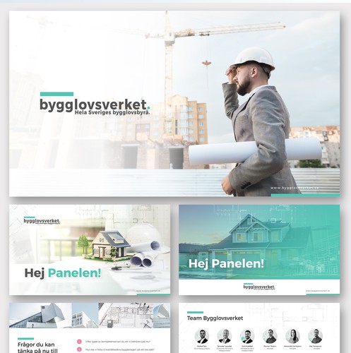 Presentation design with the title 'Powerpoint Design for Bygglovsverket'