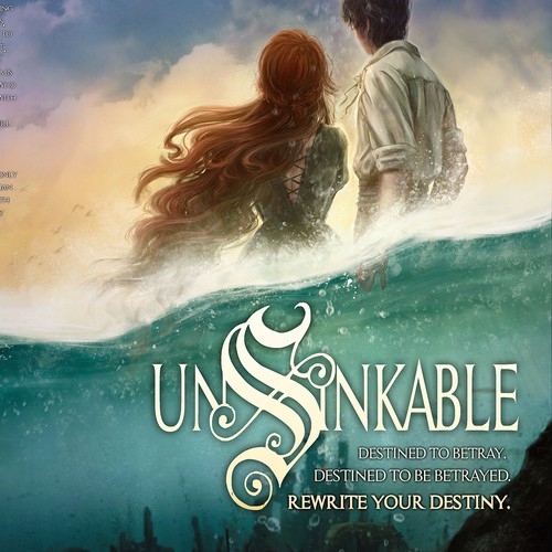 Young adult book cover with the title 'UNSINKABLE - coverART'