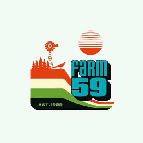 70s logo with the title '70's inspired logo for an organic garden and farm'