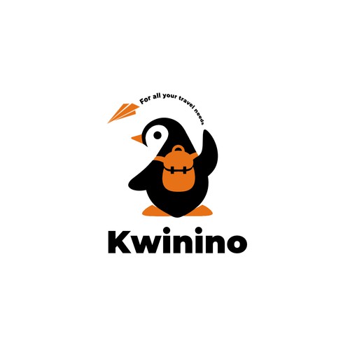 Penguin logo with the title 'Logo design for a travel agency'