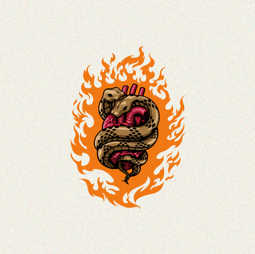 Burning design with the title 'Python Breeder Illustrative Logo'