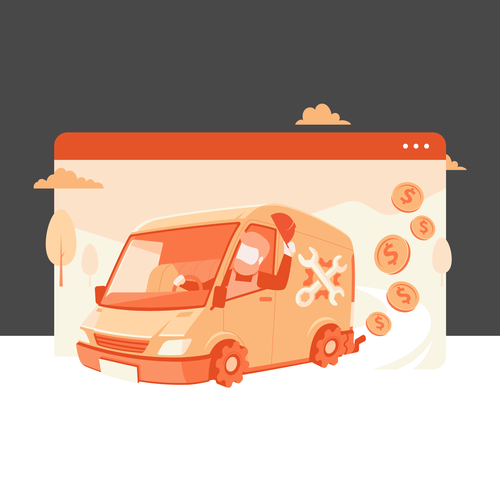 Mechanic design with the title 'Hero Image for appliance repair marketing company'