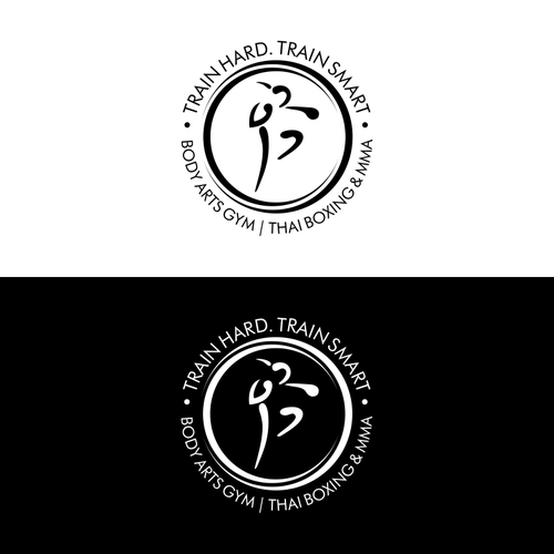 Muay thai logo with the title 'Body Arts Gym'