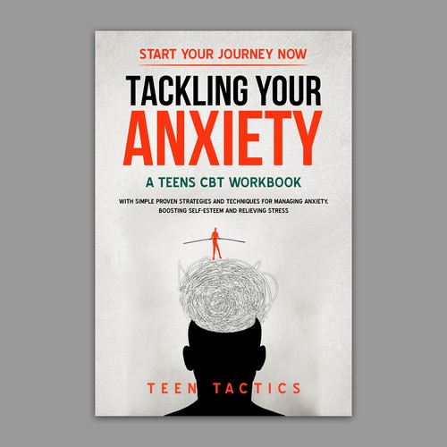 Teen book cover with the title 'A bold, eye -catching cover to appeal to teenagers and empower them to conquer their anxiety'