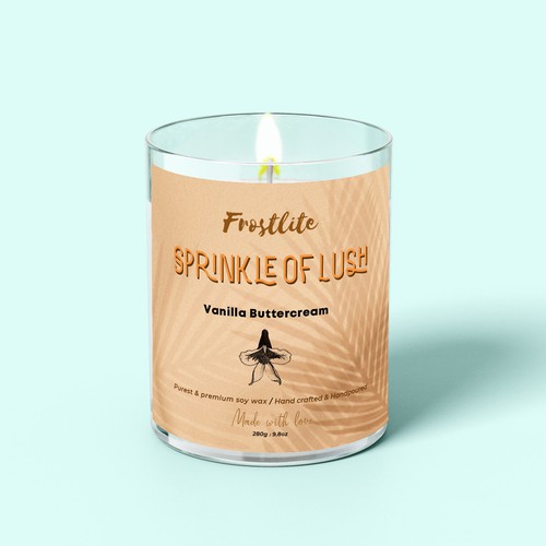 Brown label with the title 'sprinkle of lush'