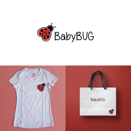 Ladybug logo with the title 'Logo concept for Baby Bug'
