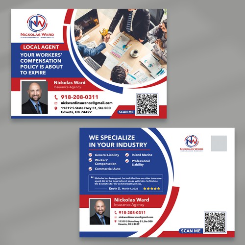 Mail design with the title 'Insurance postcard '