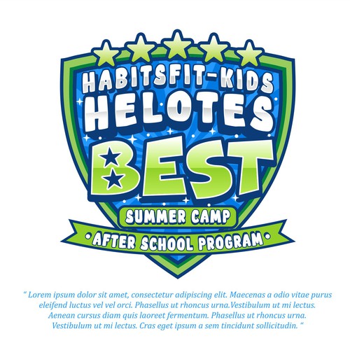 Summer camp logo with the title 'Helotes Best'