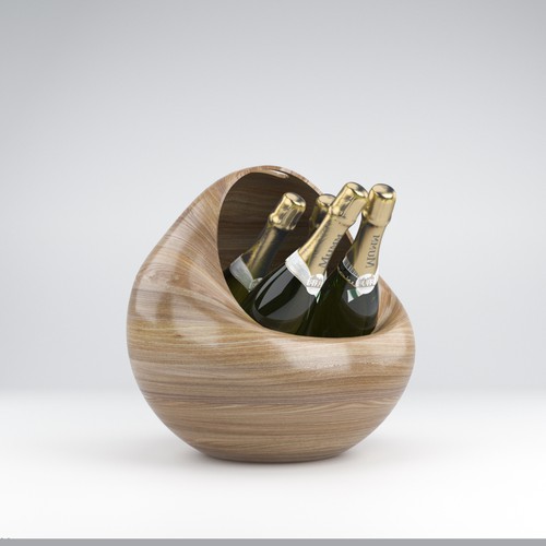Wine glass design with the title '3D Wine Cooler'