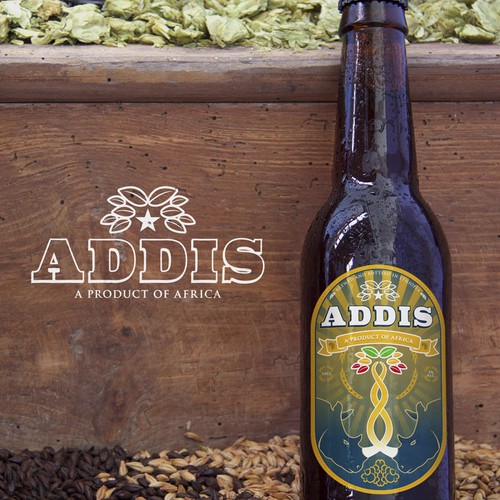 Rhino logo with the title 'African Beer Label'