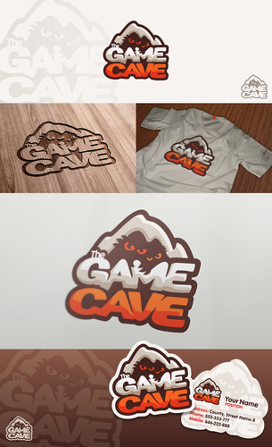 Board game design with the title 'Create the next logo for The Game Cave'