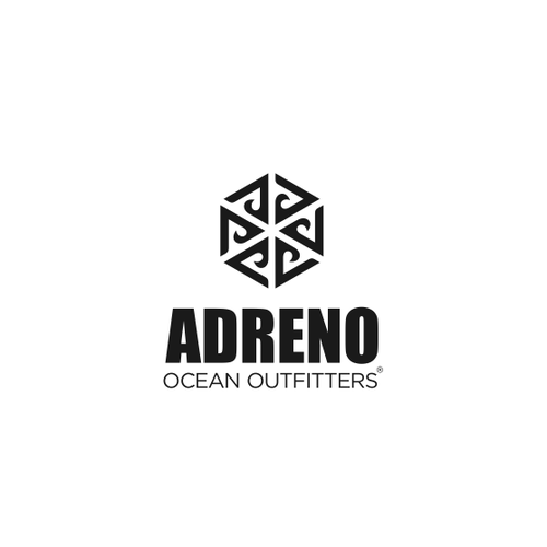 Vintage surf logo with the title 'Logo for "ADRENO Ocean Outfitters"'
