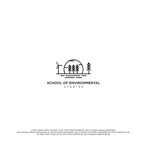 Linear logo with the title 'forest view landscape'