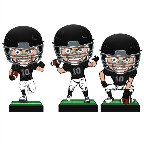 Figure design with the title 'Bobblehead football player'