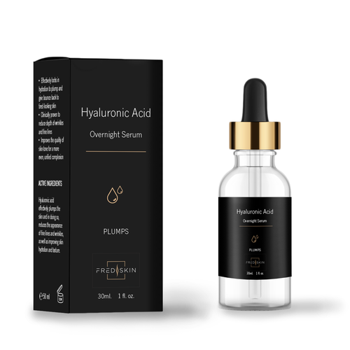 Serum packaging with the title 'Fred Skin Serum'