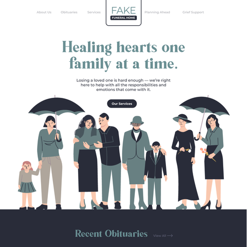 Funeral design with the title 'Website For A Funeral Home'