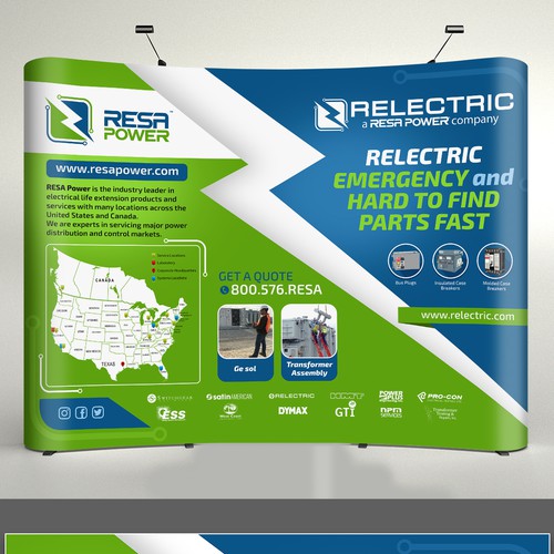 Booth design with the title 'RESA Power'