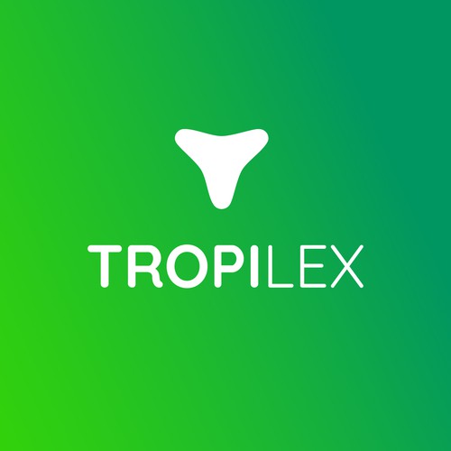 Gradient brand with the title 'Tropilex logo design'
