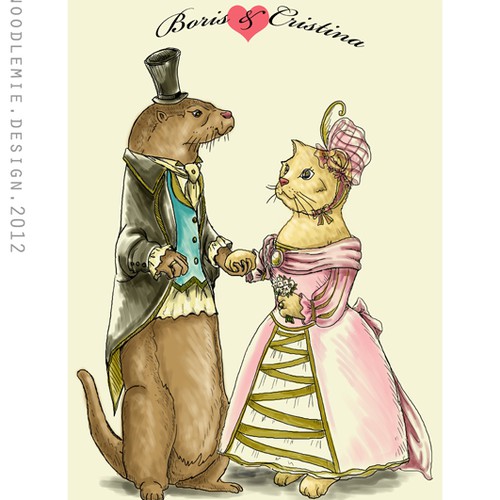 Otter design with the title 'Boris and Cristina Wedding logo'