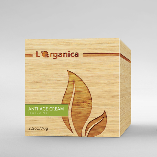 Brand packaging with the title ' Box design for L'organica'