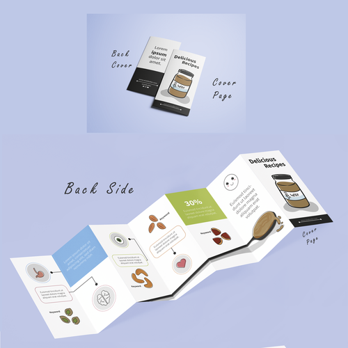 Recipe design with the title 'Breakfast recipes leaflet'