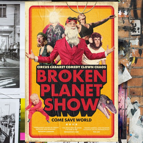 Circus design with the title 'Poster Design for a Cabaret Comedy Show'
