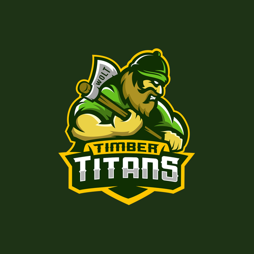 Axe logo with the title 'Timber Titans Team Logo'