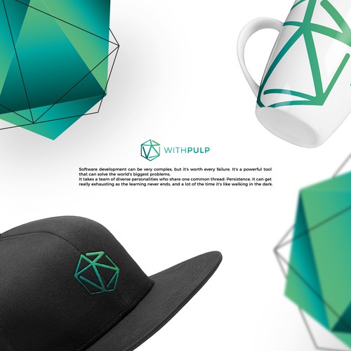 Hexagon logo with the title 'Logo Concept for WithPulp'