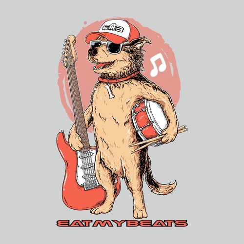 Guitar design with the title 'Eat My Beats T-shirt Design'