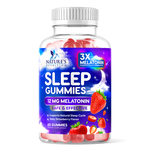 Sleep design with the title 'Tasty Sleep Gummies Label Design'