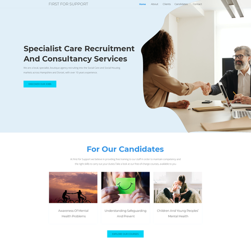 Branding website with the title 'A full rebranding for a local recruitment agency.'