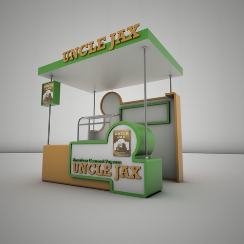 Kiosk design with the title 'modern design booth'