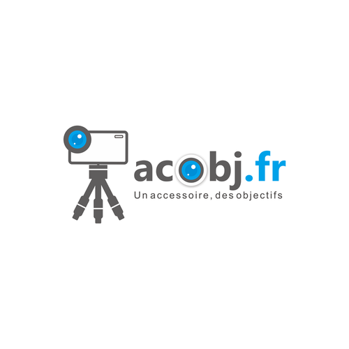 Smartphone logo with the title 'acObj.fr, Nouveau Logo pour une refonte complète!'