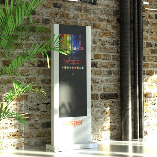 Architecture design with the title 'Office Kiosk Design & Visualization'