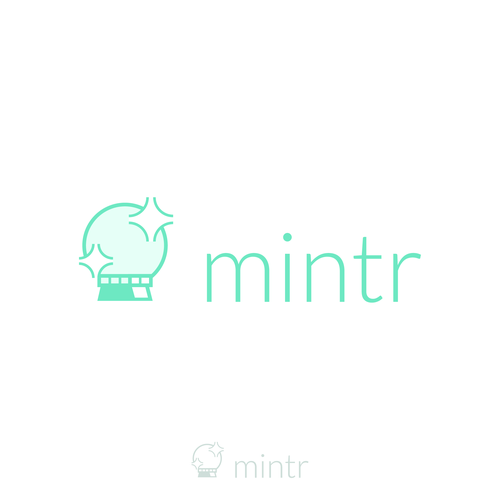 Mint logo with the title 'Crystal Ball Logo'